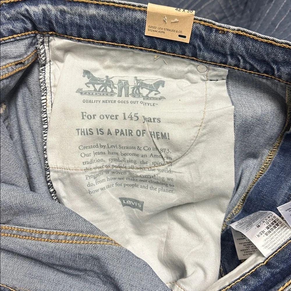 Levi's Men's Blue Jeans light 505 regular 42 / 30 denim - Picture 6 of 8